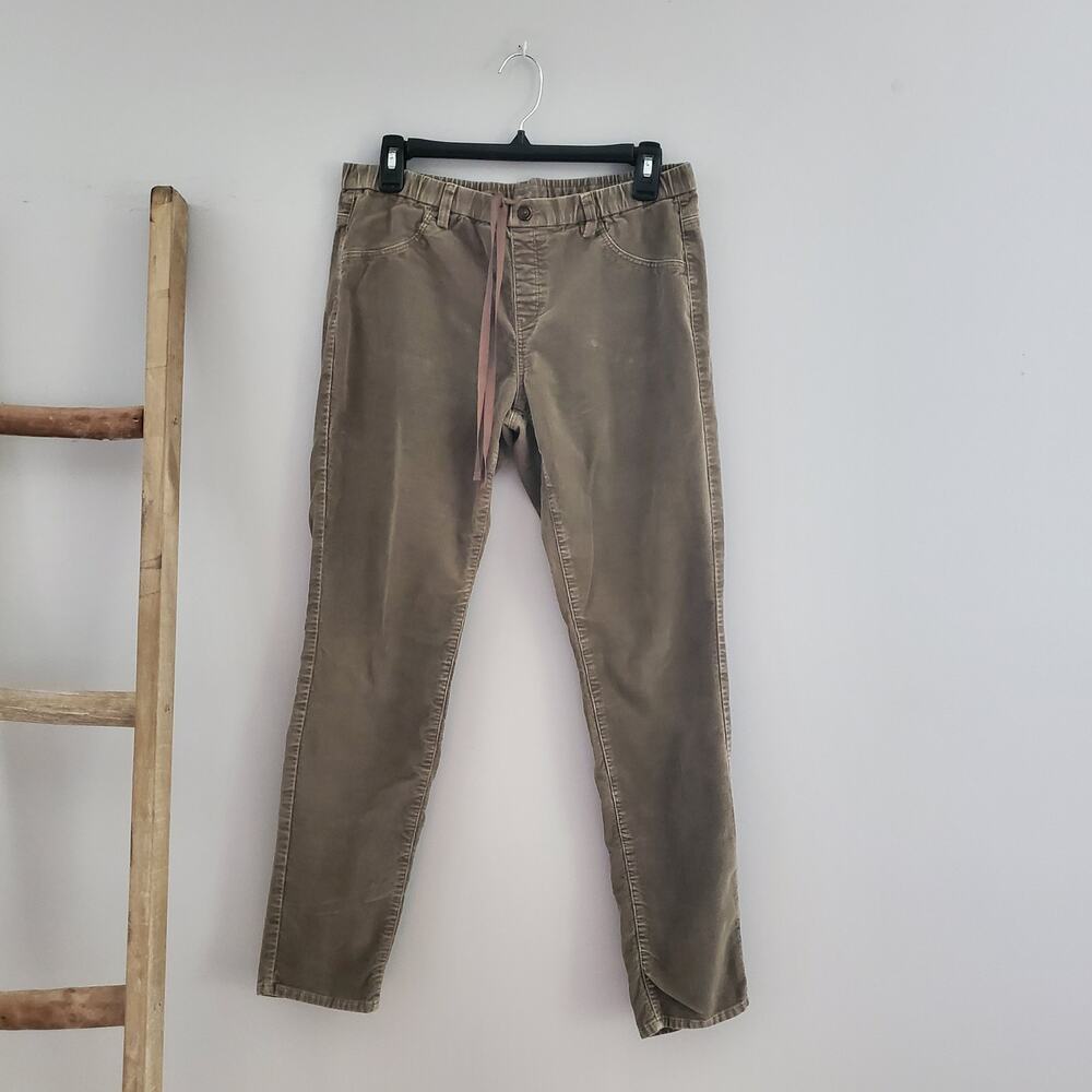 UNIQLO Women's Tan Straight Leg Drawstring Corduroy Pants Size L